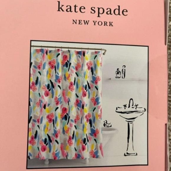 kate spade Bath Kate Spade Paintball Floral Shower Curtain Nwt